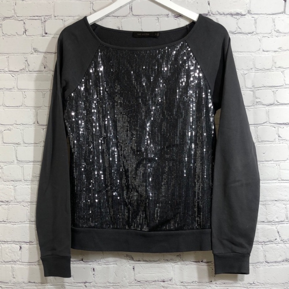 The Limited Charcoal Sequin Sweatshirt